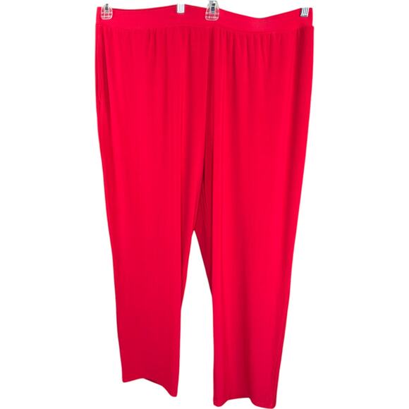 Susan Graver Pants - Susan Graver Regular LK Luxe Pull-On Pants with Pockets Cherry Splash 2X